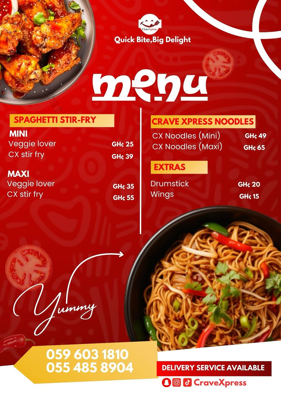 Spaghetti, Noodles, and Extras Menu