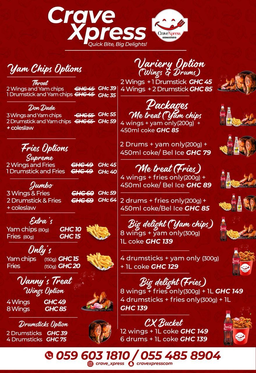 Rice and Chicken Menu